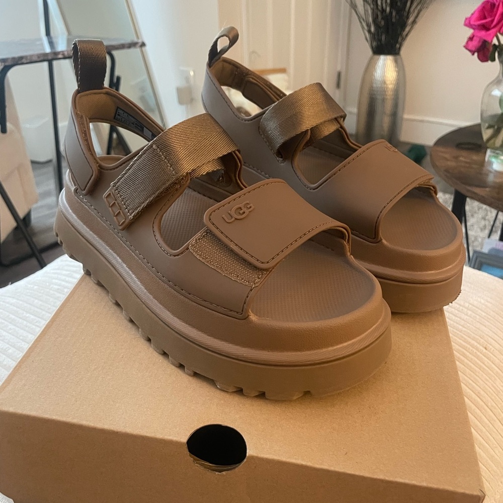 UGG Tan Platform Sandals